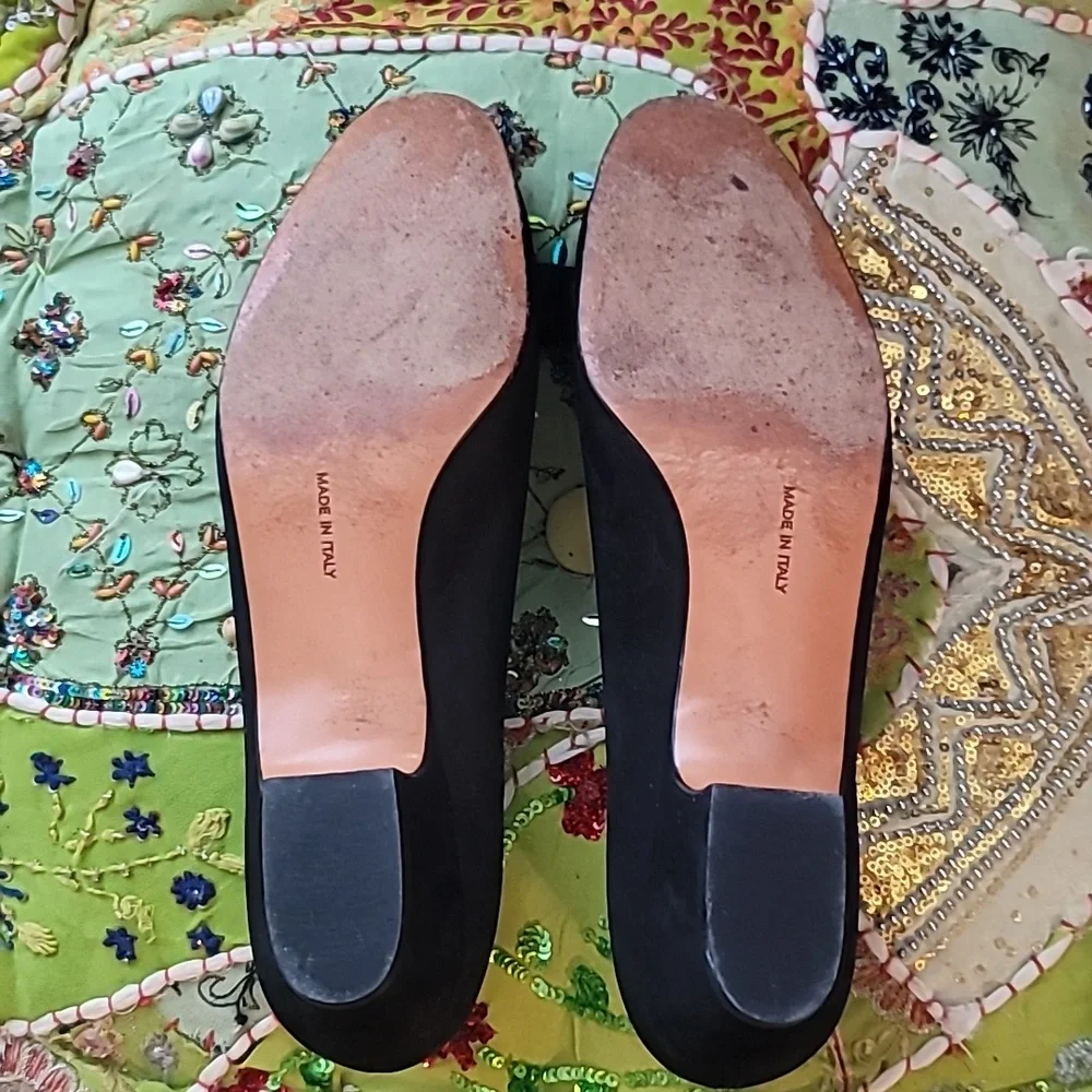 Salvatore Ferragamo Vintage 80's Ballet Flats w/ Signature Vara Bows Sz 9 - Picture 5 of 8
